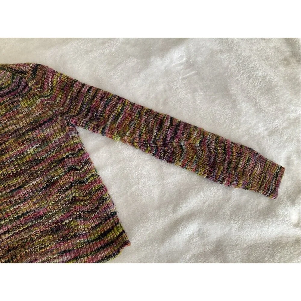 VERONICA BEARD Women Small Space Dye Multi-Color Dorla Wool Cardigan Sweater - Picture 13 of 14